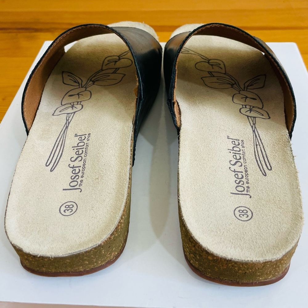 Josef Seibel Tonga 51 Black Leather Sandals - Picture 6 of 13